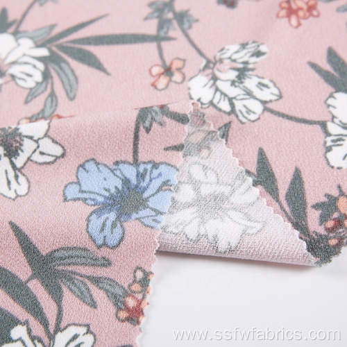 Crepe Logo Custom Floral Fabric Digital Printing